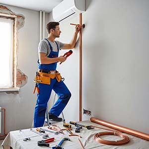 تأسيس نحاس المكيفات قبل صبة السقف، صيانة مكيفات منزلية، حل مشكلة الأصوات المزعجة من المكيف، تمديد نحاس مضمون ومكفول